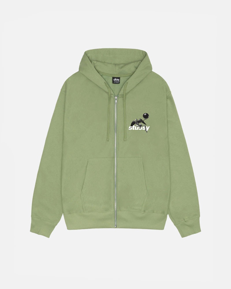 Stussy Apocalypse Zip Moss Hoodie Gröna | Sverige FUR-831406