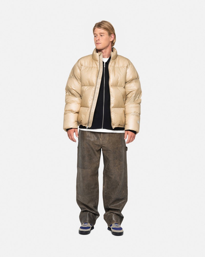 Stussy Arbets Distressed Läder Byxor Bruna | Sverige LIG-068192