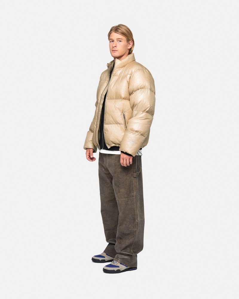 Stussy Arbets Distressed Läder Byxor Bruna | Sverige LIG-068192