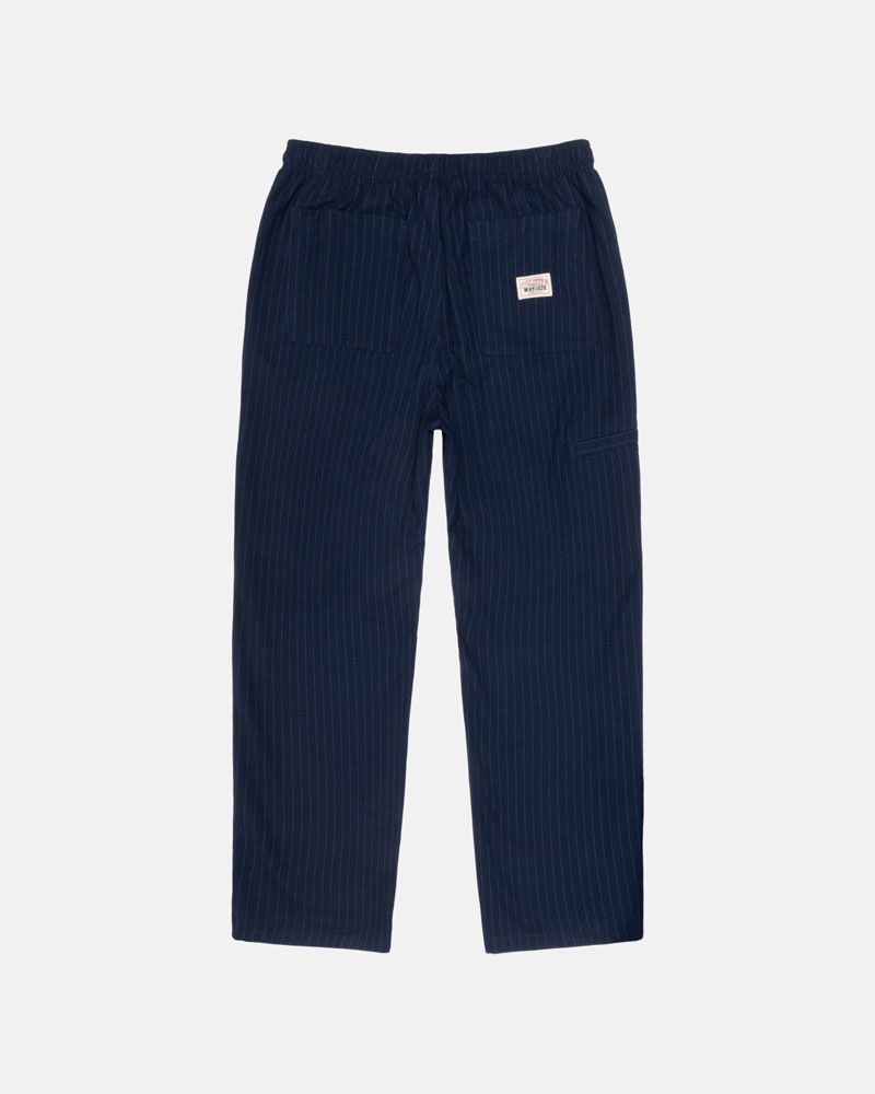 Stussy Beach Ull Stripe Byxor Marinblå | Sverige VQU-891645