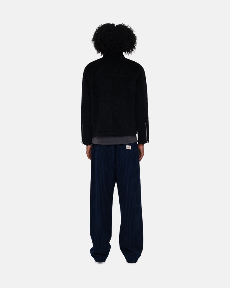 Stussy Beach Ull Stripe Byxor Marinblå | Sverige VQU-891645