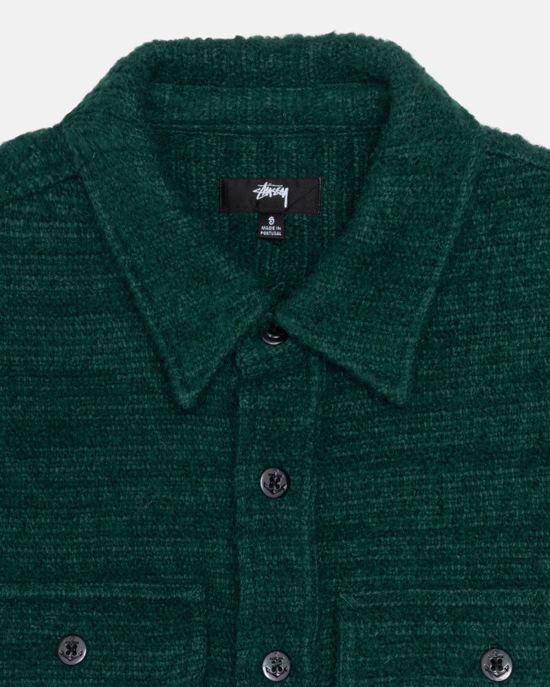 Stussy Boucle Ull Cpo Skjorta Gröna | Sverige VPH-684037