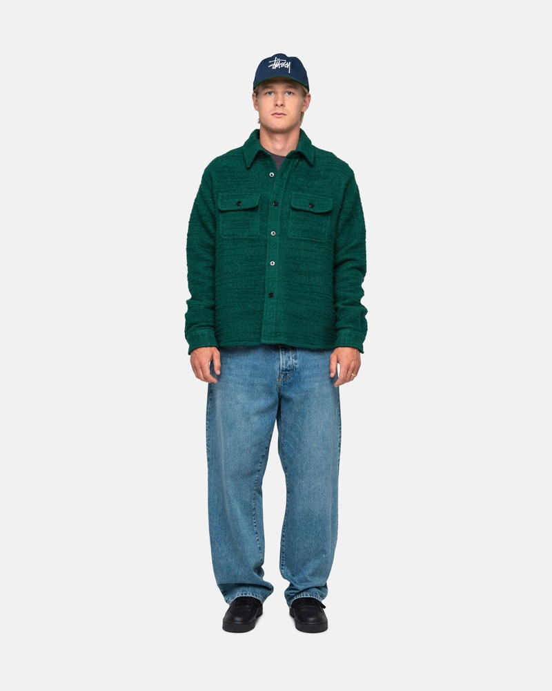 Stussy Boucle Ull Cpo Skjorta Gröna | Sverige VPH-684037
