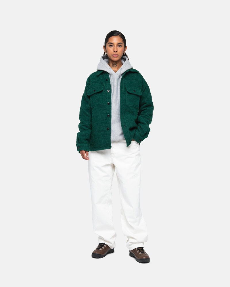 Stussy Boucle Ull Cpo Skjorta Gröna | Sverige VPH-684037
