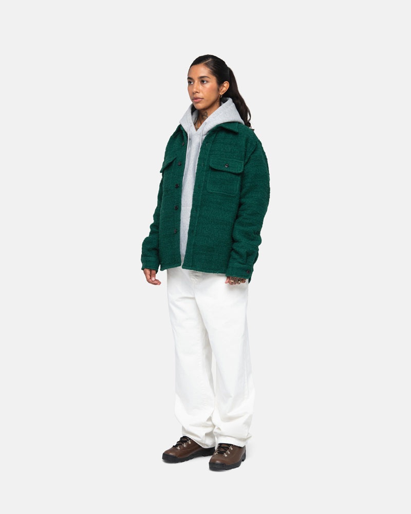 Stussy Boucle Ull Cpo Skjorta Gröna | Sverige VPH-684037