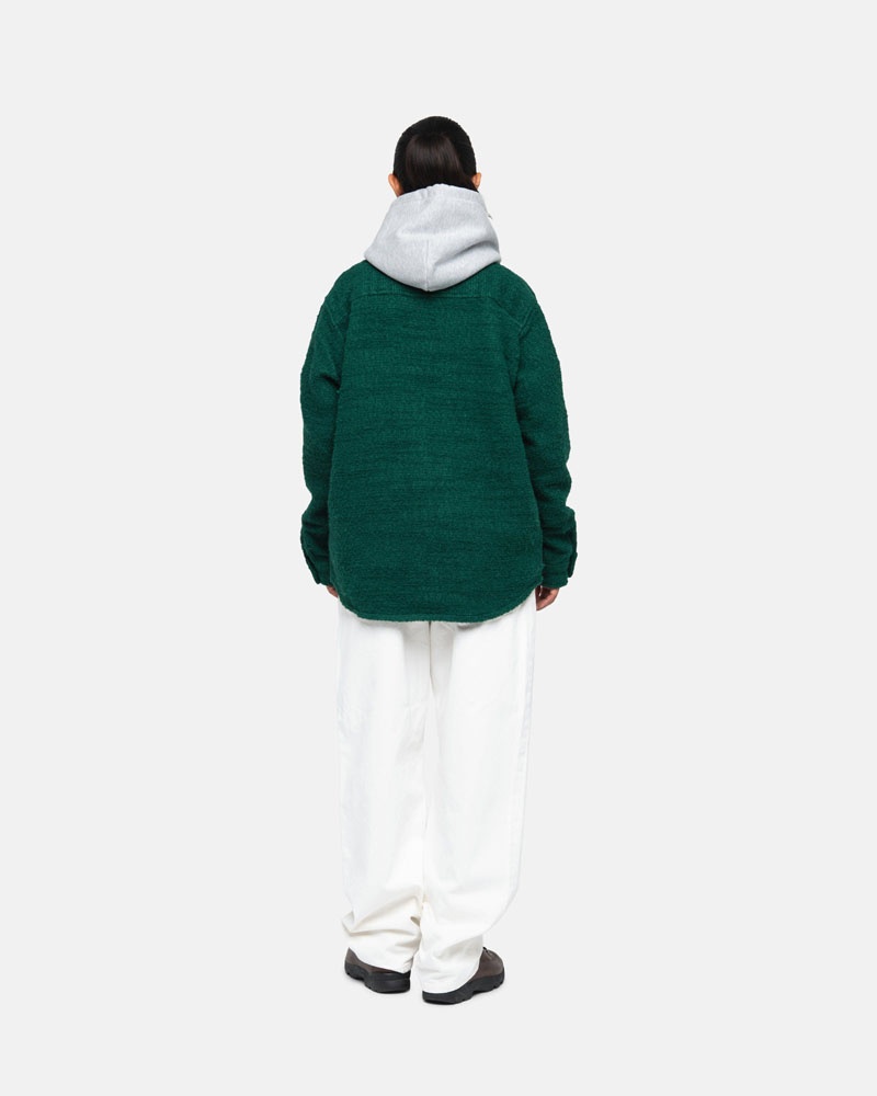 Stussy Boucle Ull Cpo Skjorta Gröna | Sverige VPH-684037