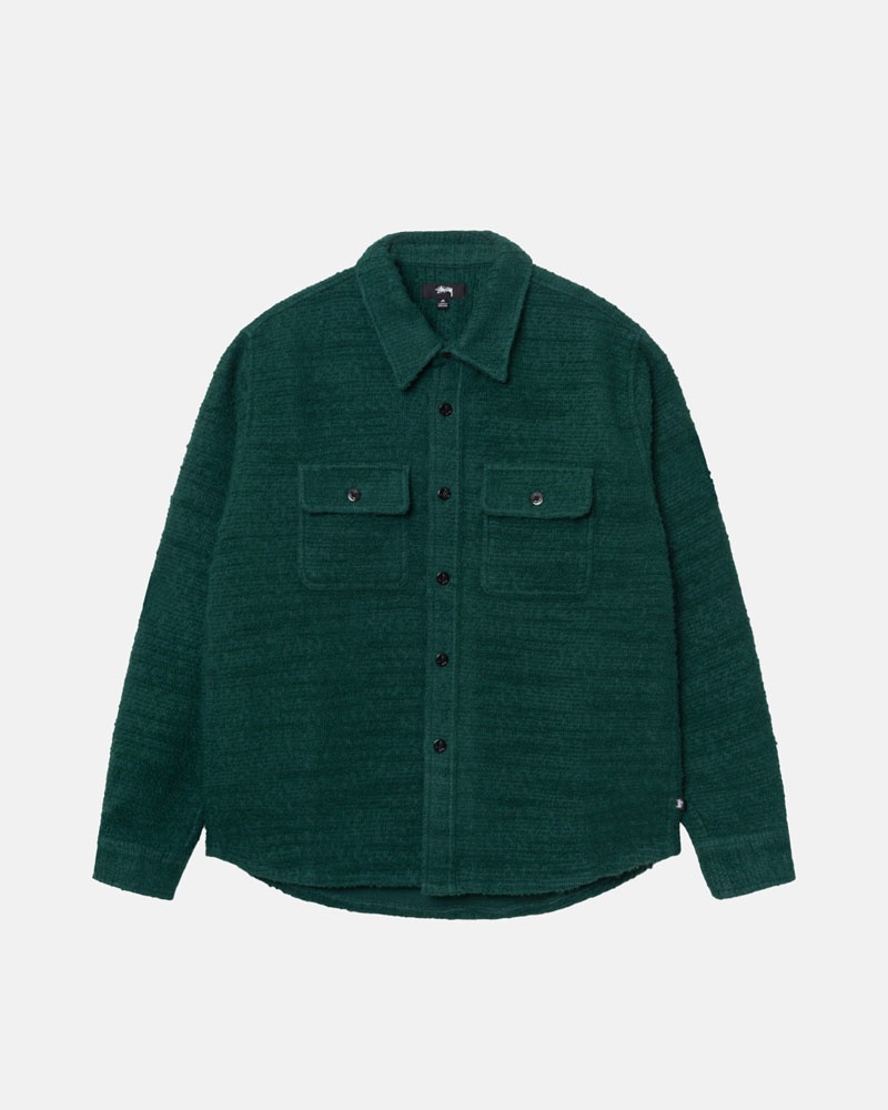 Stussy Boucle Ull Cpo Skjorta Gröna | Sverige VPH-684037