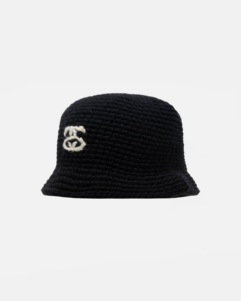 Stussy Bucket SS Link Knit Hatt Svarta | Sverige RHU-380574