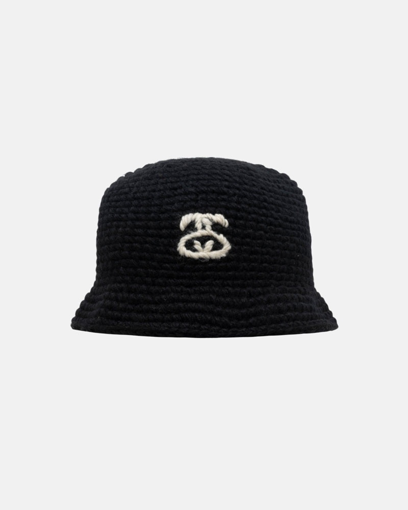 Stussy Bucket SS Link Knit Hatt Svarta | Sverige RHU-380574