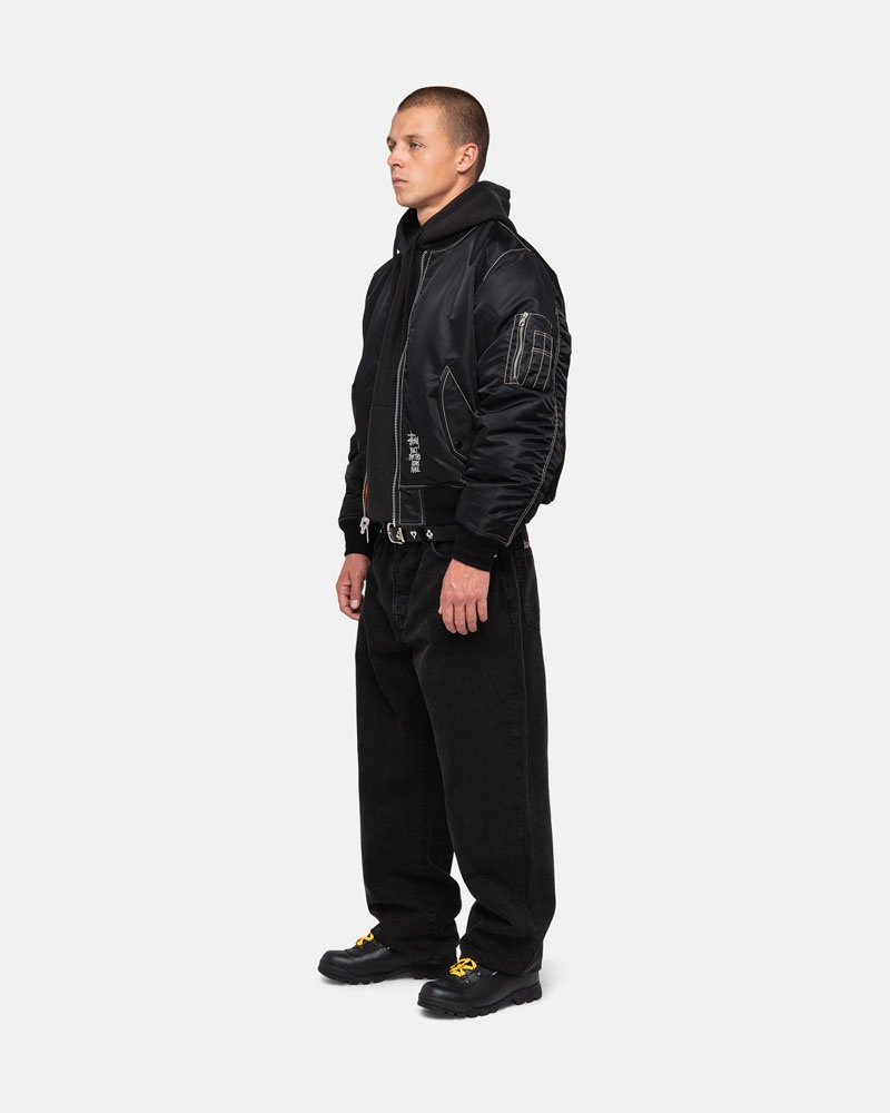 Stussy Built Reversible Bomber Jacka Svarta | Sverige UHF-359612