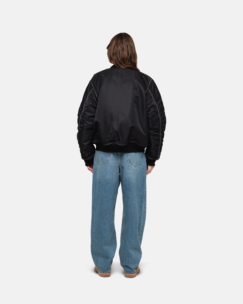 Stussy Built Reversible Bomber Jacka Svarta | Sverige UHF-359612