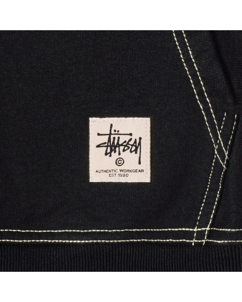 Stussy Contrast Stitch Label Hoodie Svarta | Sverige CVI-157438