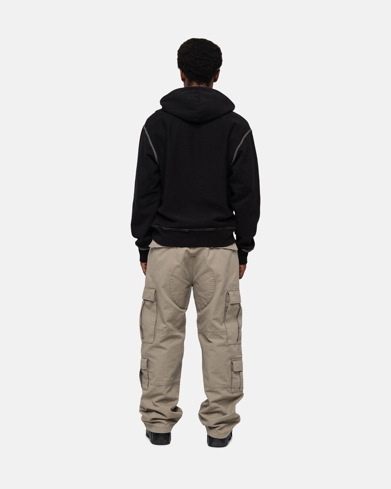 Stussy Contrast Stitch Label Hoodie Svarta | Sverige CVI-157438