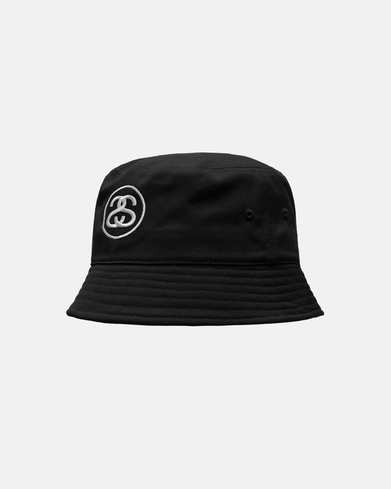 Stussy Deep Bucket SS Link Hatt Svarta | Sverige TFY-983671
