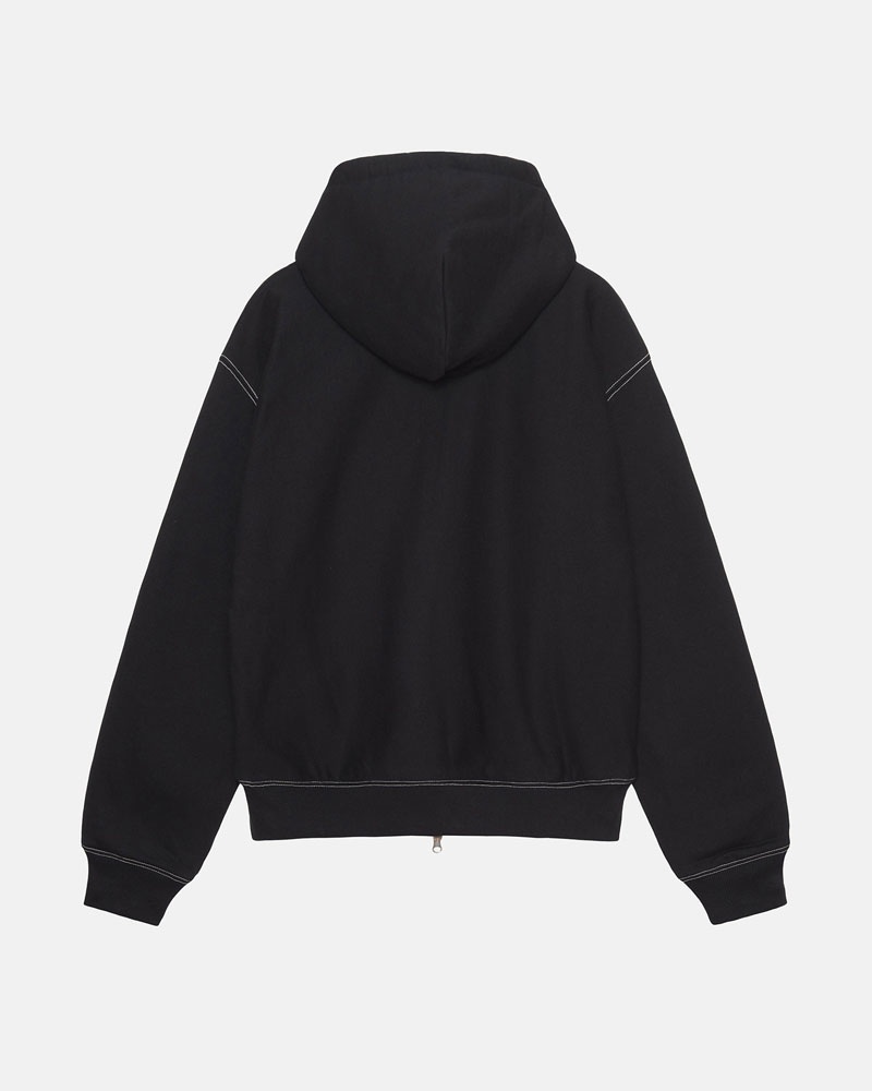 Stussy Double Face Label Zip Hoodie Svarta | Sverige GYE-238517