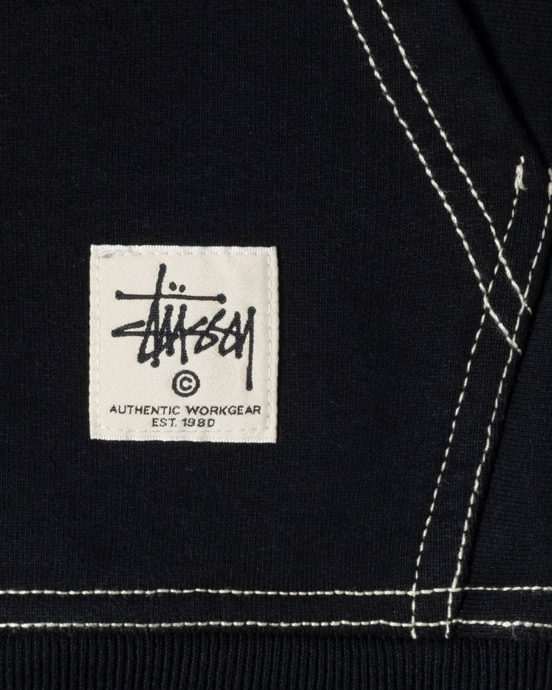 Stussy Double Face Label Zip Hoodie Svarta | Sverige GYE-238517