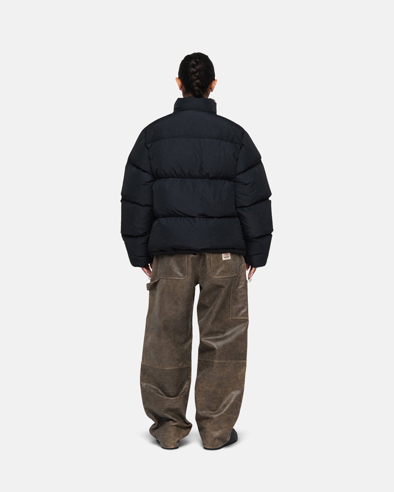 Stussy Down Puffer Nylon Jacka Svarta | Sverige HRE-015932