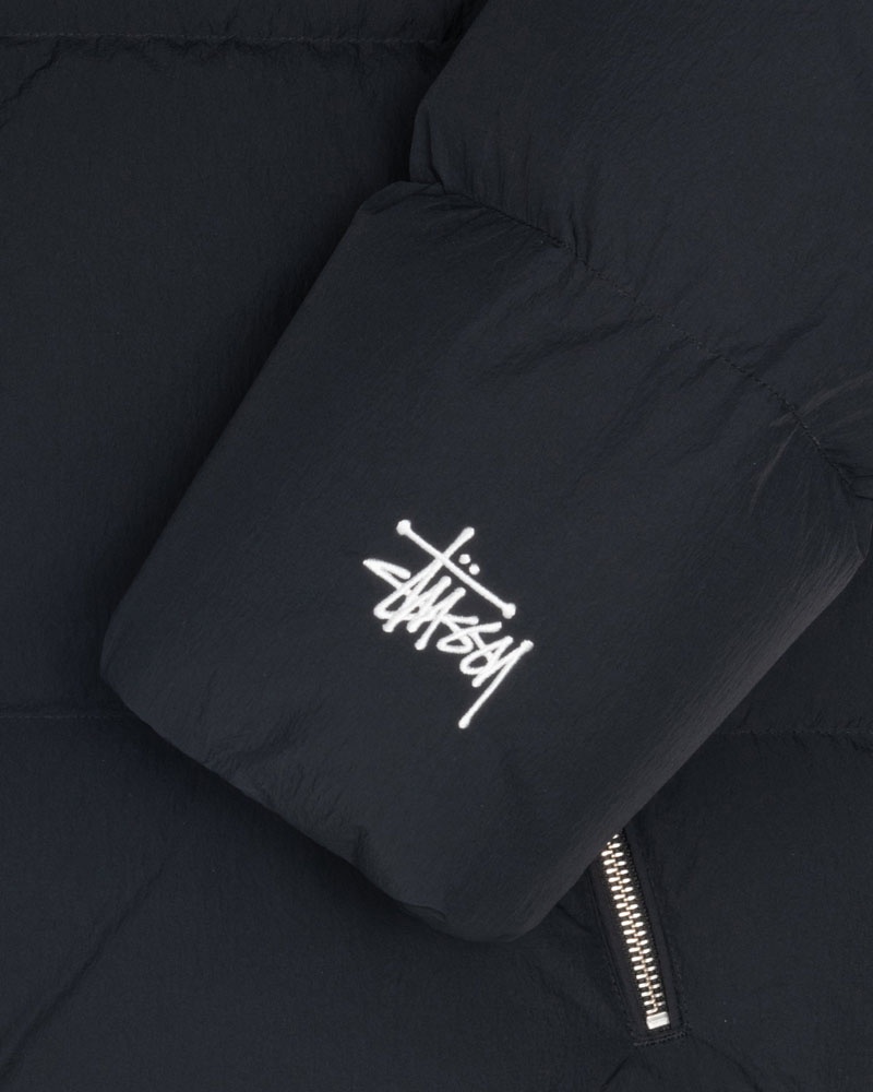 Stussy Down Puffer Nylon Jacka Svarta | Sverige HRE-015932