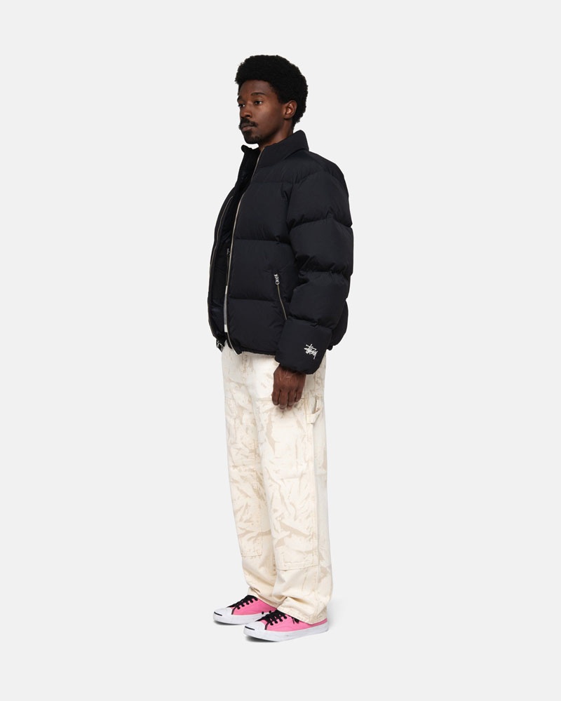 Stussy Down Puffer Nylon Jacka Svarta | Sverige HRE-015932