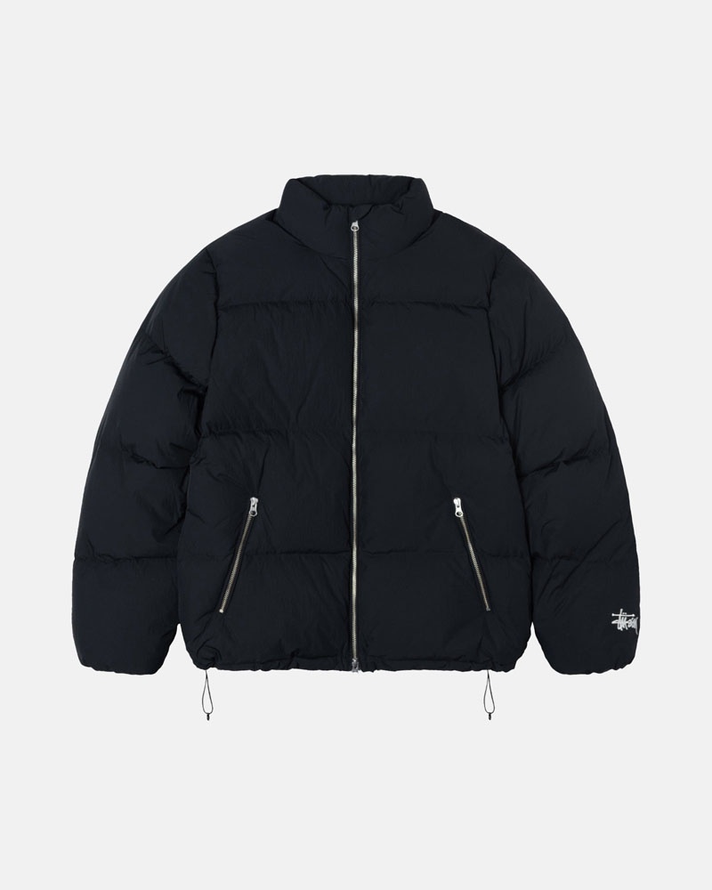 Stussy Down Puffer Nylon Jacka Svarta | Sverige HRE-015932