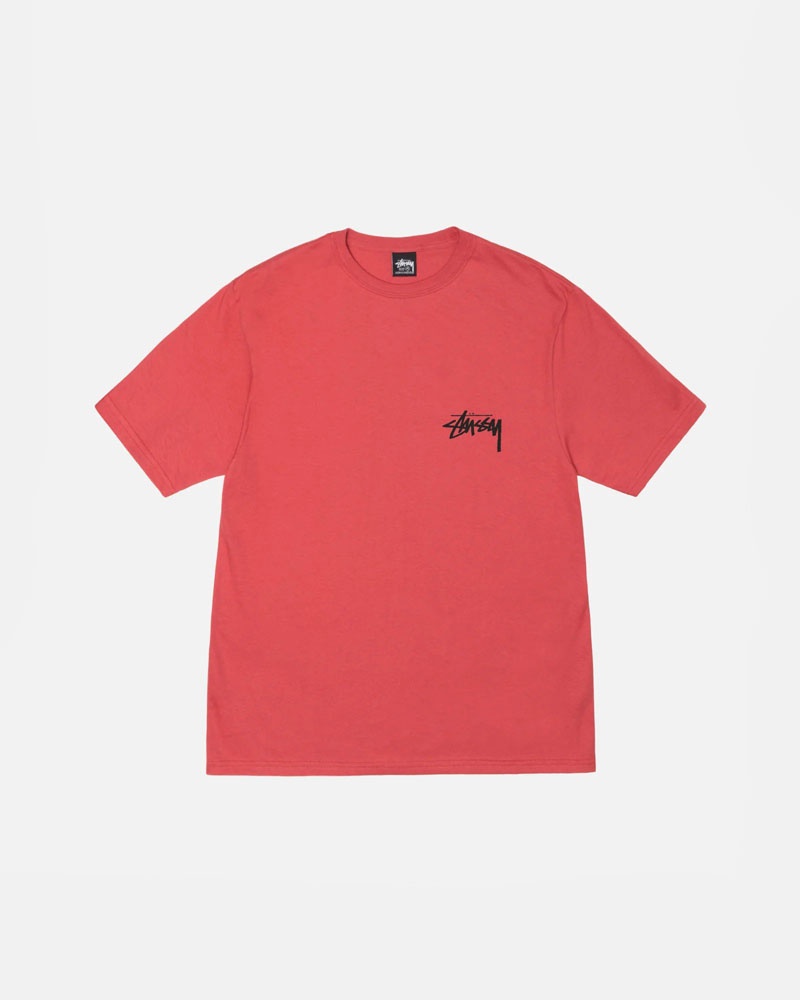 Stussy Flower Bomb Red T-shirt Blommiga Röda | Sverige PAM-912465