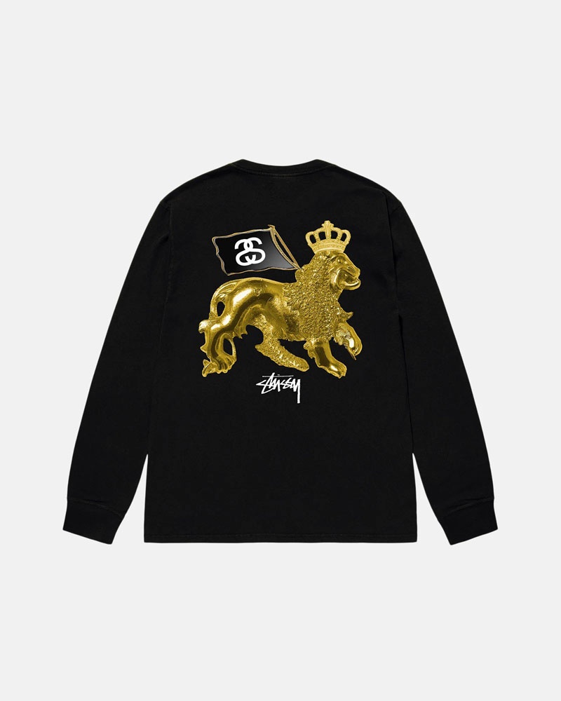 Stussy Gold Lion LS Tee Sweatshirt Guld | Sverige FPH-965074