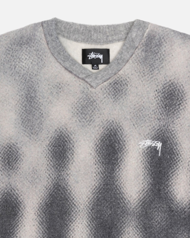 Stussy Gradient Dot Brushed Tröja Grå | Sverige QOD-294501