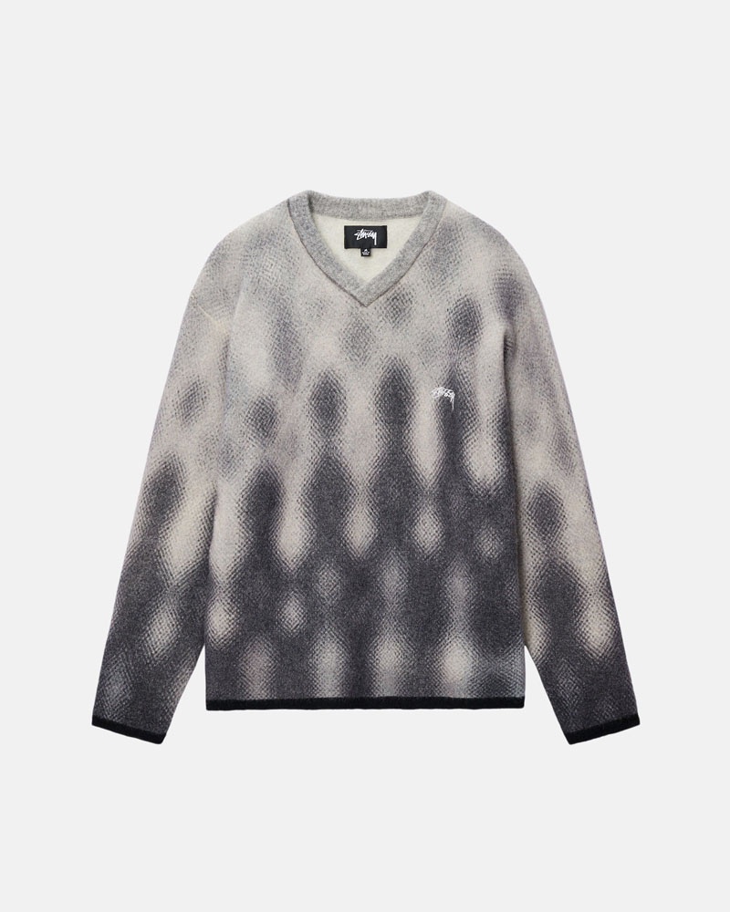 Stussy Gradient Dot Brushed Tröja Grå | Sverige QOD-294501