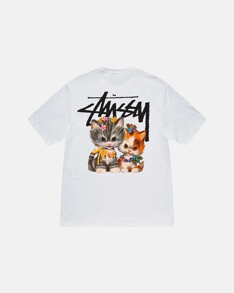 Stussy Kittens T-shirt Vita | Sverige NQL-280593