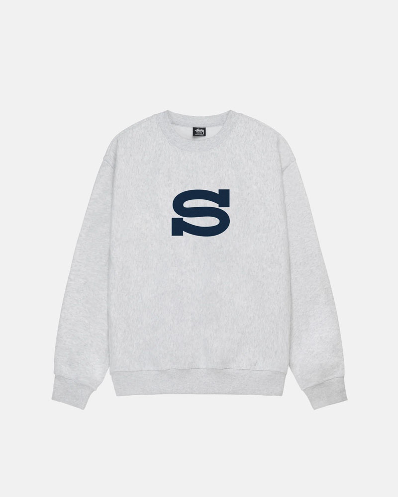 Stussy Letterman Crew Sweatshirt Grå | Sverige KIC-849205
