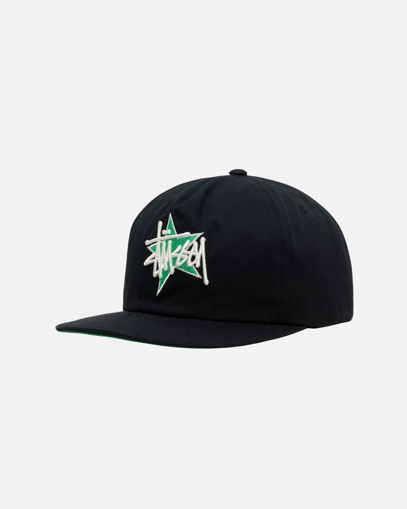 Stussy Mid-Depth Basic Star Strapback Keps Svarta | Sverige NMF-295643