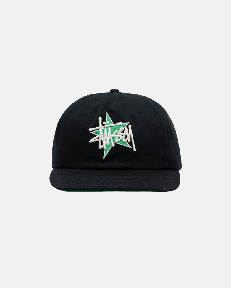 Stussy Mid-Depth Basic Star Strapback Keps Svarta | Sverige NMF-295643