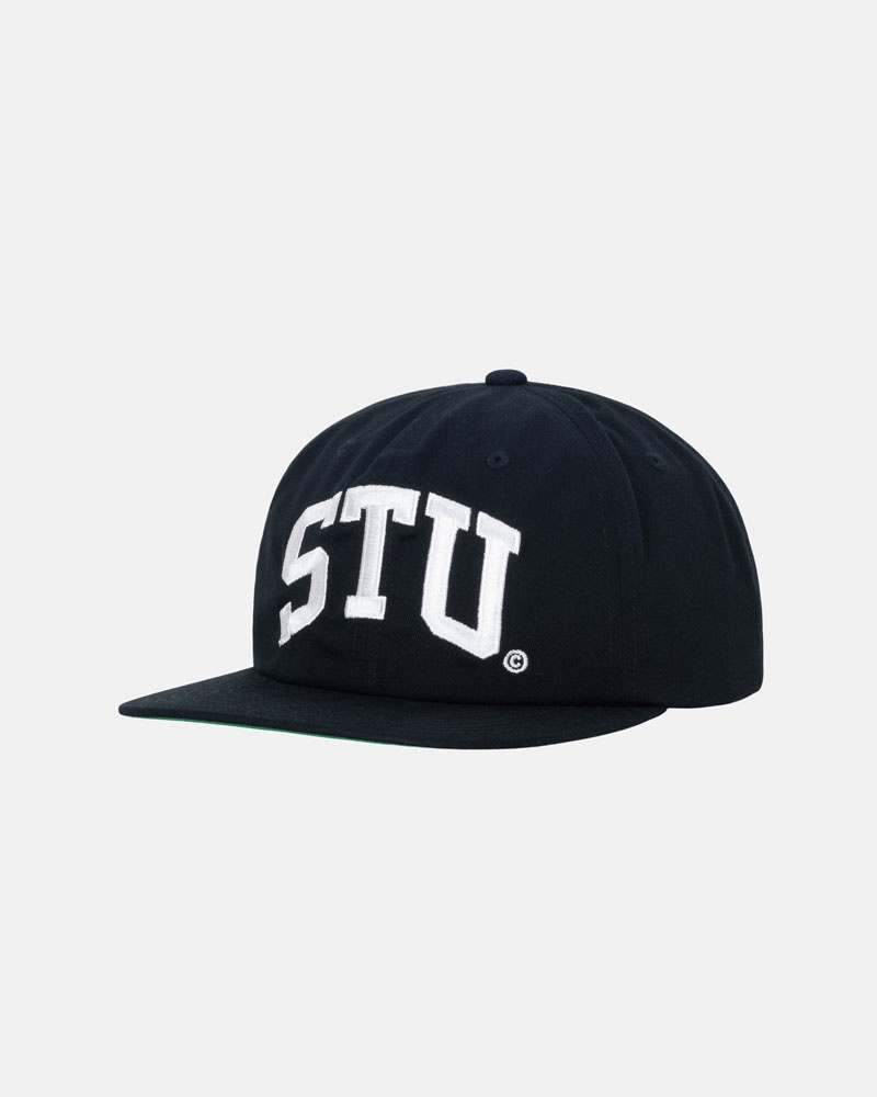 Stussy Mid-Depth Stu Arch Strapback Keps Svarta | Sverige TOJ-962431