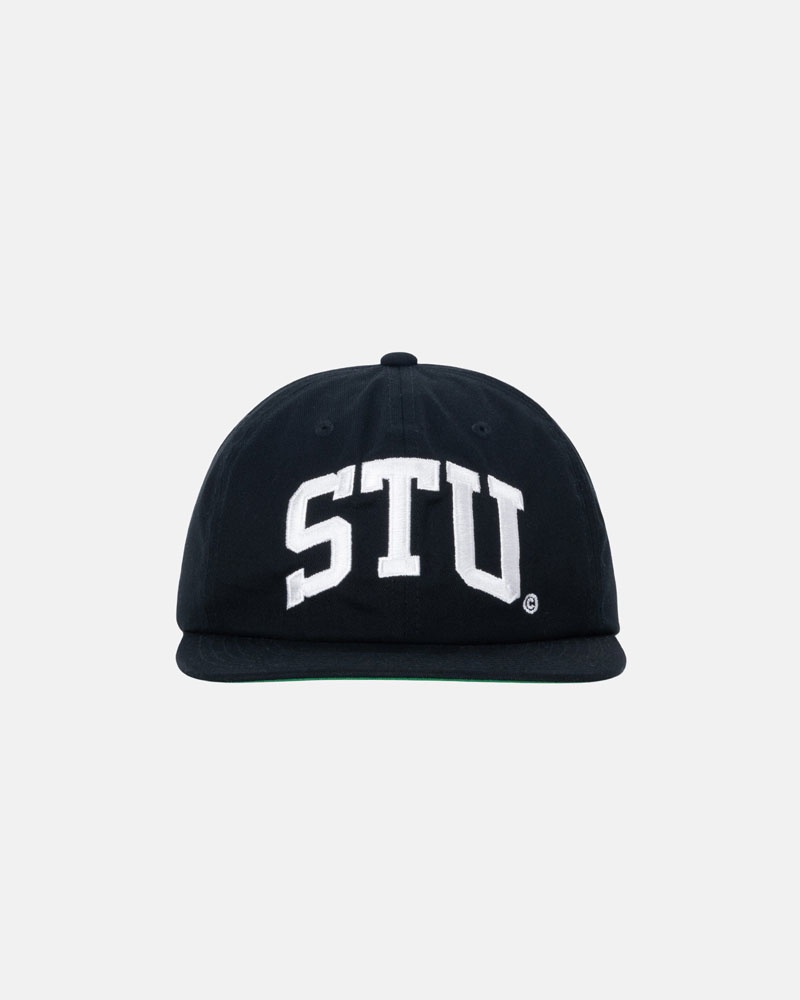 Stussy Mid-Depth Stu Arch Strapback Keps Svarta | Sverige TOJ-962431