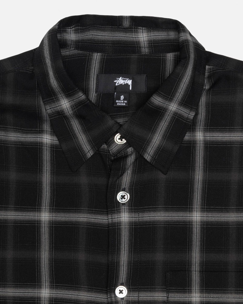 Stussy Shadow Plaid Rayon Skjorta Svarta | Sverige CDI-953602