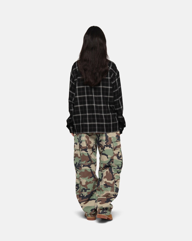 Stussy Shadow Plaid Rayon Skjorta Svarta | Sverige CDI-953602