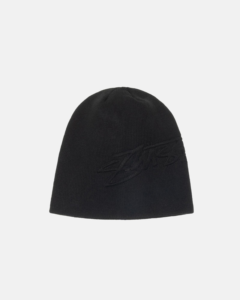 Stussy Skullcap Embossed Smooth Stock Mössa Svarta | Sverige EGY-389145