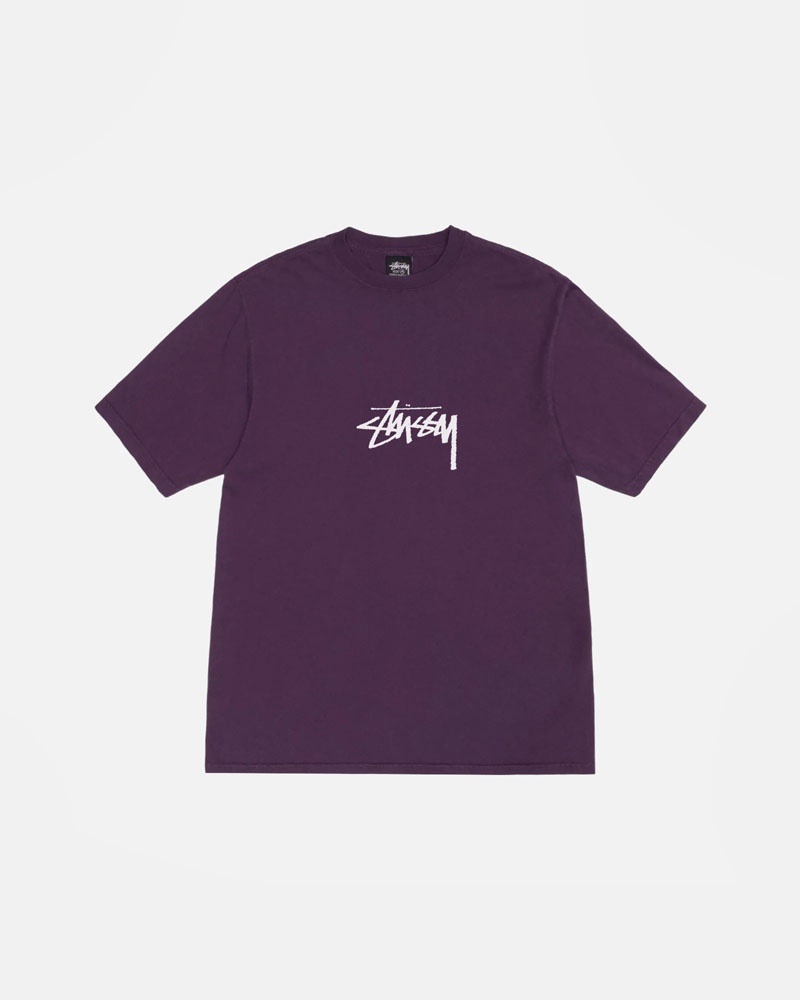 Stussy Small Stock Pigment Dyed T-shirt Lila | Sverige RSJ-912854