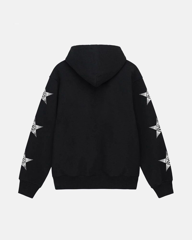 Stussy Stars Zip Hoodie Svarta | Sverige CSL-147563