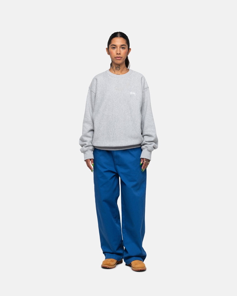 Stussy Stock Logo Crew Sweatshirt Grå | Sverige SMN-546897