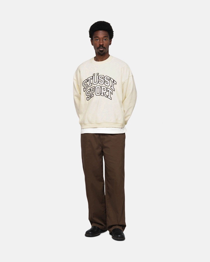 Stussy Stüssy Sport Relaxed Oversized Crew Sweatshirt Vita | Sverige EQL-195023