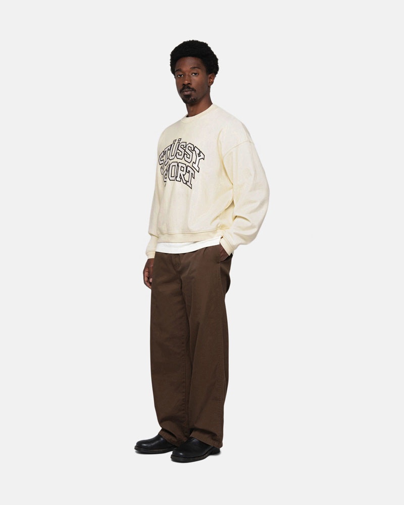 Stussy Stüssy Sport Relaxed Oversized Crew Sweatshirt Vita | Sverige EQL-195023