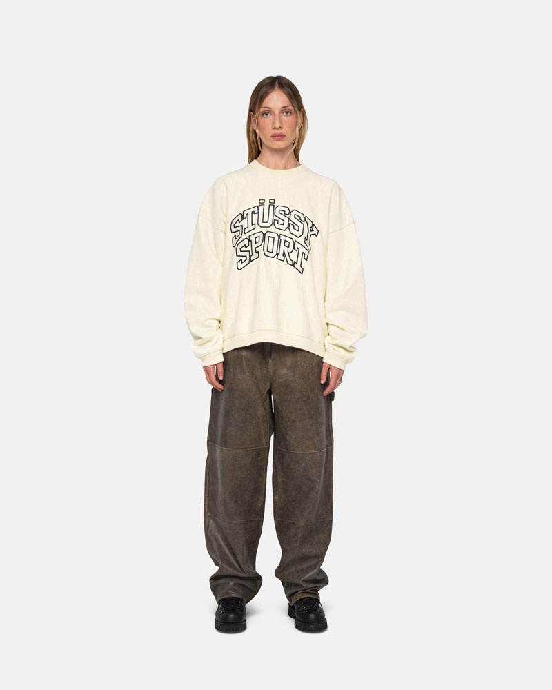 Stussy Stüssy Sport Relaxed Oversized Crew Sweatshirt Vita | Sverige EQL-195023