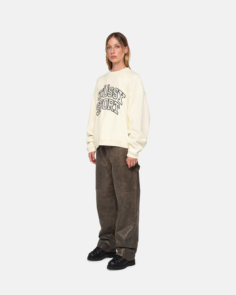 Stussy Stüssy Sport Relaxed Oversized Crew Sweatshirt Vita | Sverige EQL-195023