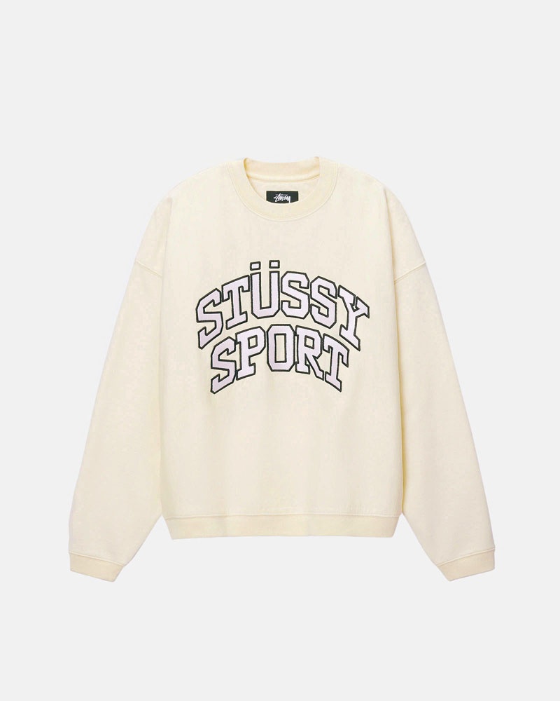 Stussy Stüssy Sport Relaxed Oversized Crew Sweatshirt Vita | Sverige EQL-195023