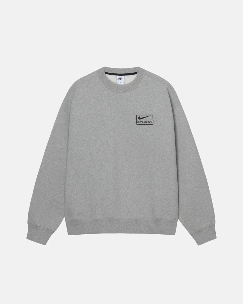 Stussy Stüssy & Nike Fleece Crew Sweatshirt Grå | Sverige GPN-687103