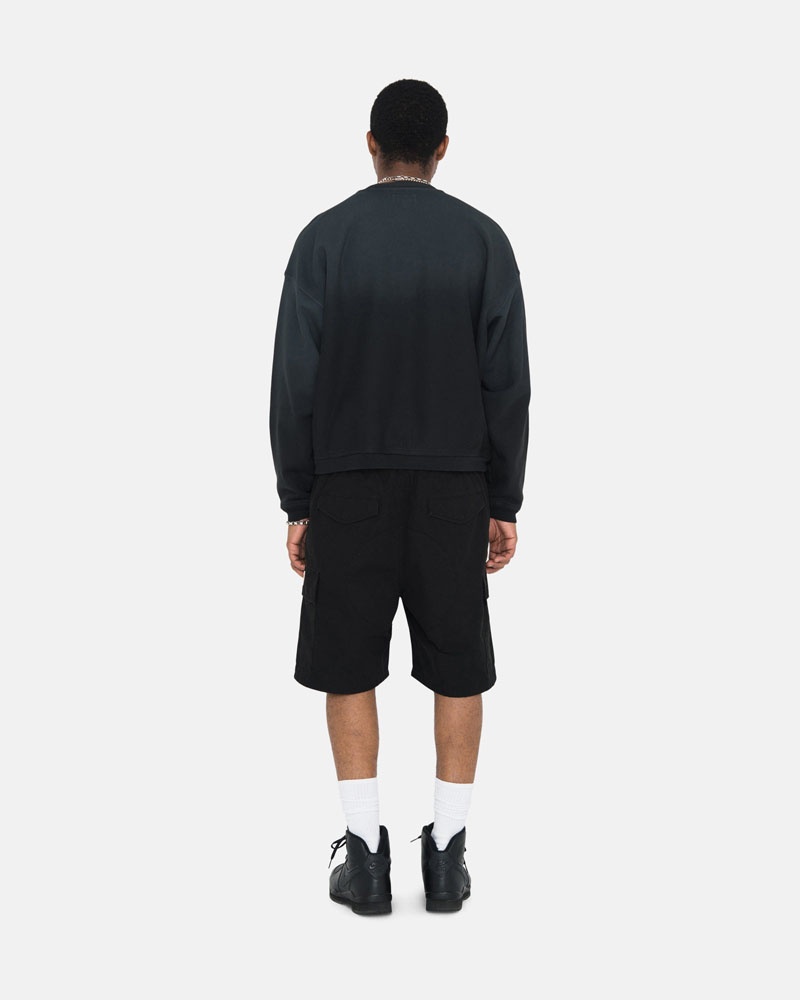 Stussy Sun Faded Oversized Crew Sweatshirt Svarta | Sverige NAT-304618