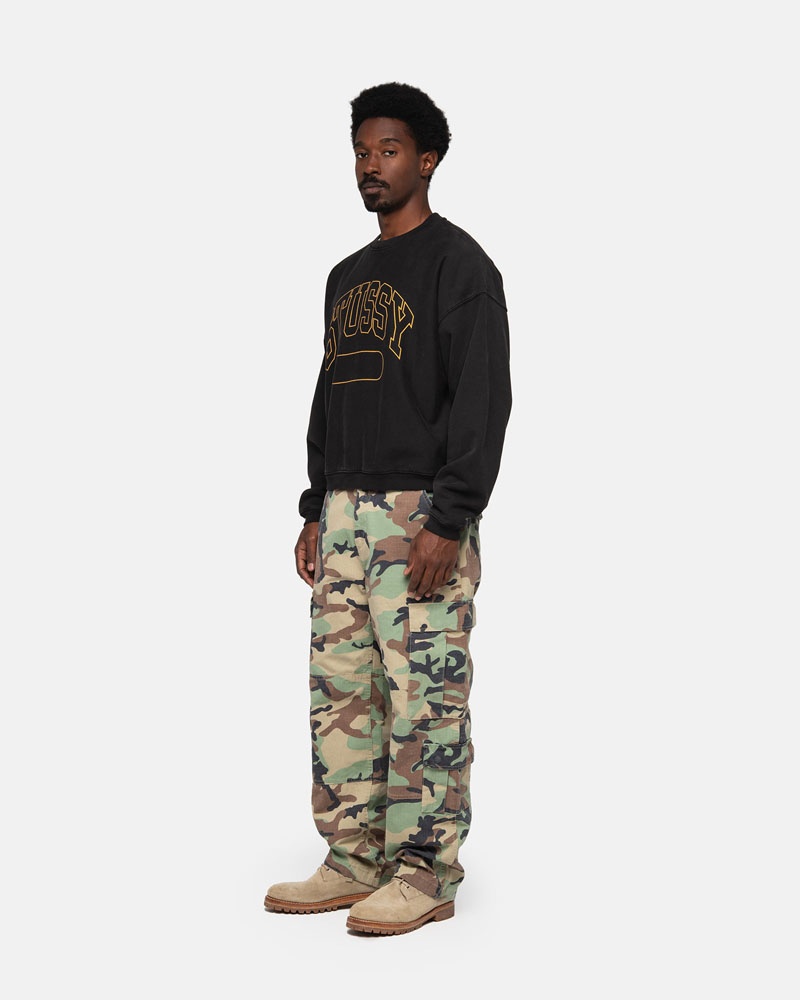 Stussy Varsity Oversized Crew Sweatshirt Svarta | Sverige JZA-865943
