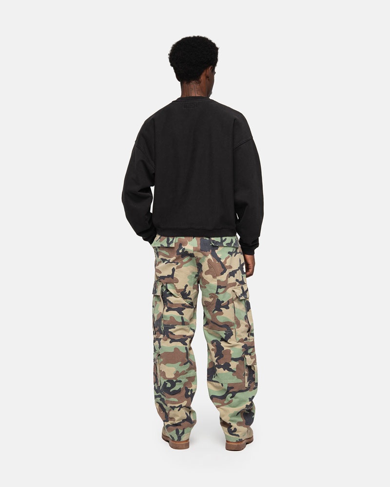Stussy Varsity Oversized Crew Sweatshirt Svarta | Sverige JZA-865943