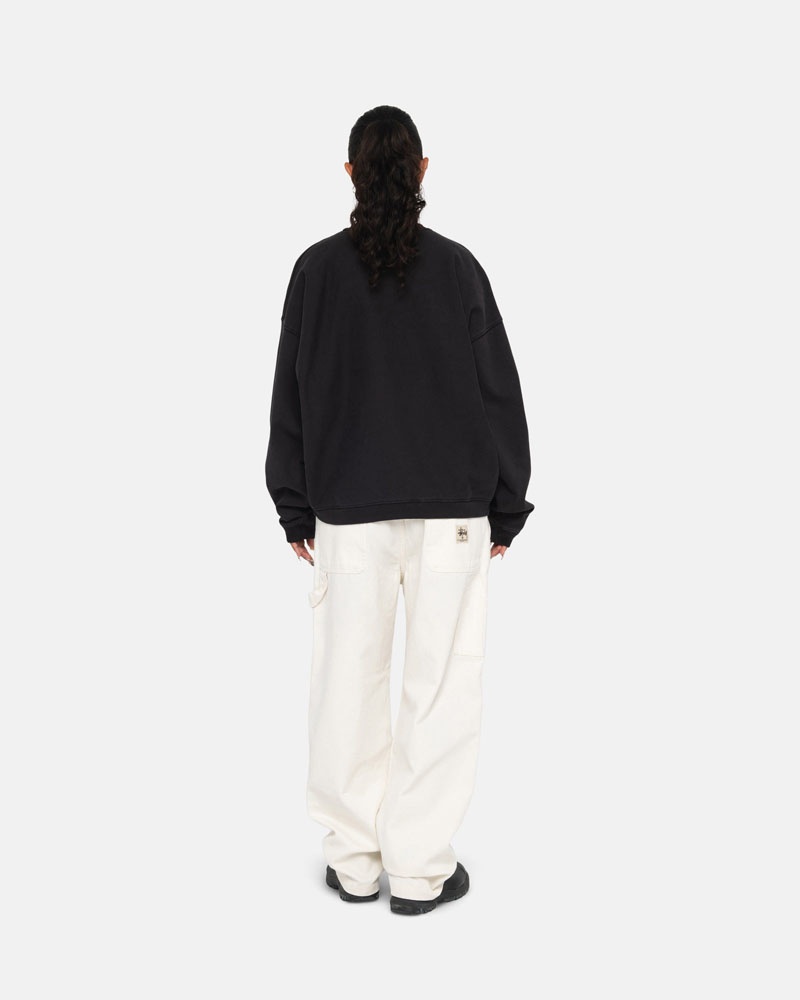 Stussy Varsity Oversized Crew Sweatshirt Svarta | Sverige JZA-865943